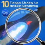 3-in-1 Male Masturbator Trainer – Tongue Licking & Vibration, 10 Modes for Glans Exercise, Reduce Sensitivity, Waterproof USB Rechargeable Male Toy - Image 2